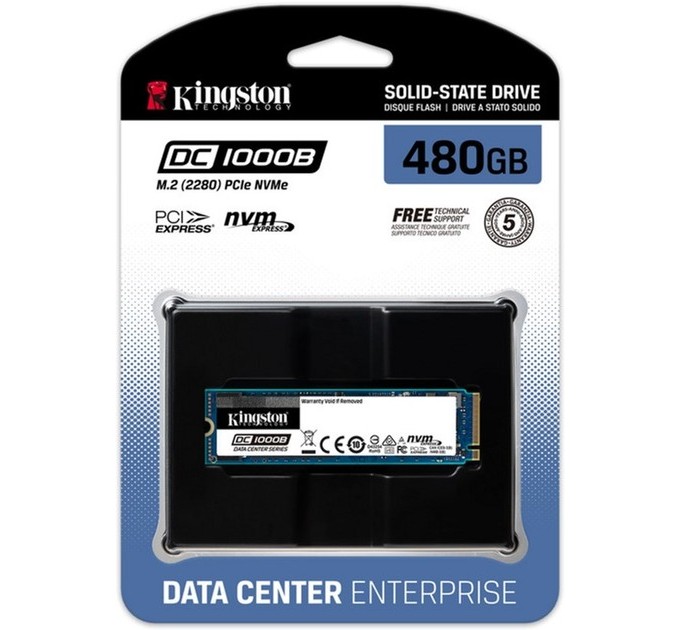 Kingston Накопитель SSD  480GB M.2 NVMe Kingston DC1000 M.2 2280 PCIe 3.0 x4 3D TLC (SEDC1000BM8/480G)