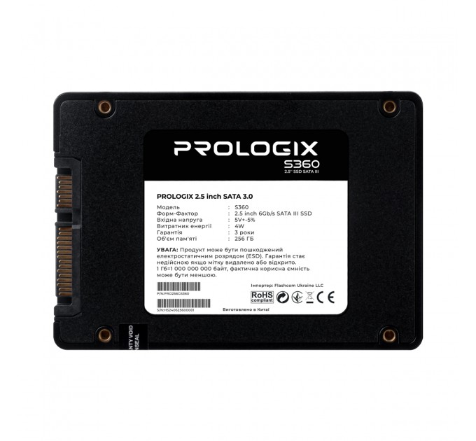 Prologix Накопитель SSD  256GB Prologix S360 2.5" SATAIII TLC (PRO256GS360)_акция