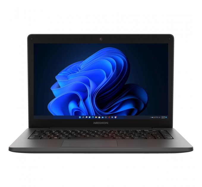 Medion Ноутбук Medion Akoya E14409 (4061275157772); 14" (1366x768) TN матовый / Intel Core i3-1005G1 (1.2 - 3.4 ГГц) / RAM 4 ГБ / SSD 128 ГБ / Intel UHD Graphics / без ОП / LAN / Wi-Fi / BT / веб-камера / кардридер / Windows 11 / 1.6 кг / черный