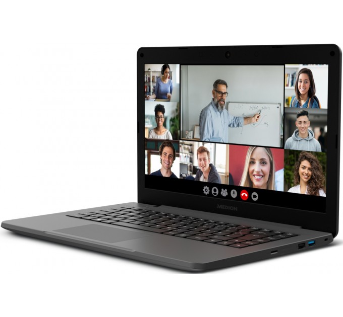Medion Ноутбук Medion Akoya E14409 (4061275157772); 14" (1366x768) TN матовый / Intel Core i3-1005G1 (1.2 - 3.4 ГГц) / RAM 4 ГБ / SSD 128 ГБ / Intel UHD Graphics / без ОП / LAN / Wi-Fi / BT / веб-камера / кардридер / Windows 11 / 1.6 кг / черный
