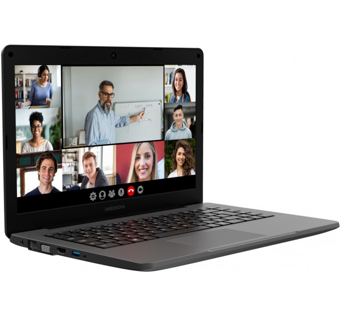 Medion Ноутбук Medion Akoya E14409 (4061275157772); 14" (1366x768) TN матовый / Intel Core i3-1005G1 (1.2 - 3.4 ГГц) / RAM 4 ГБ / SSD 128 ГБ / Intel UHD Graphics / без ОП / LAN / Wi-Fi / BT / веб-камера / кардридер / Windows 11 / 1.6 кг / черный