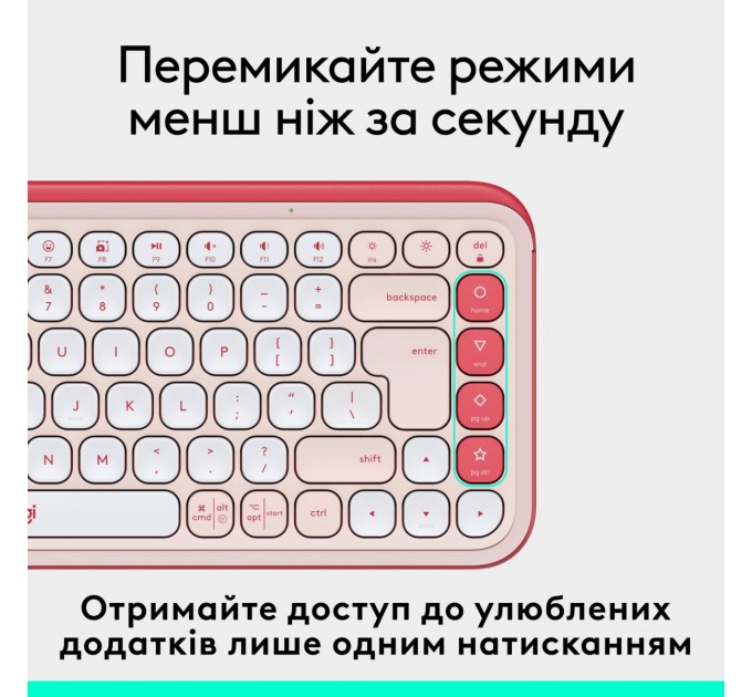 Logitech Клавиатура беспроводная Logitech Pop Icon Keys Rose (920-013073)