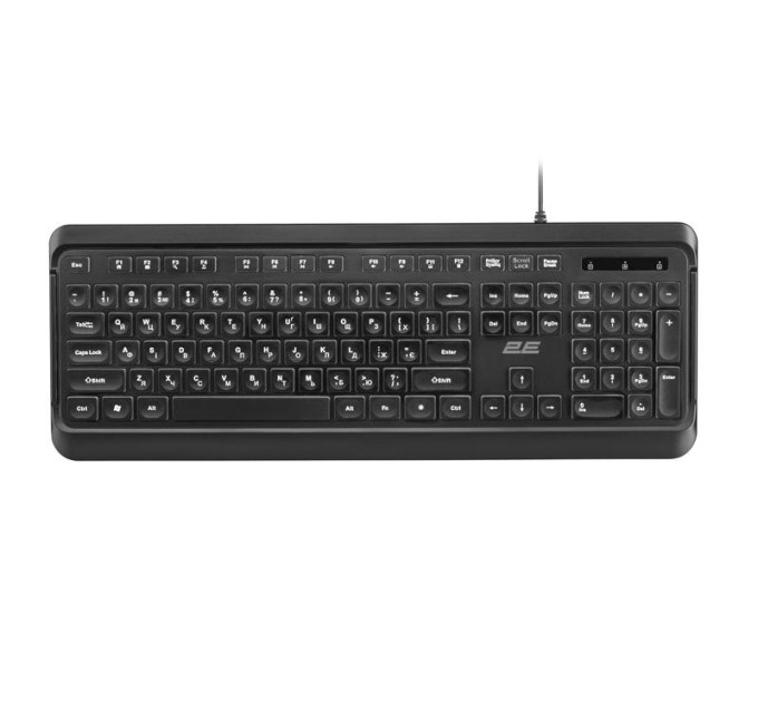 2E Клавиатура 2E KS120 White Backlight EN/UK Black (2E-KS120UB_UA)