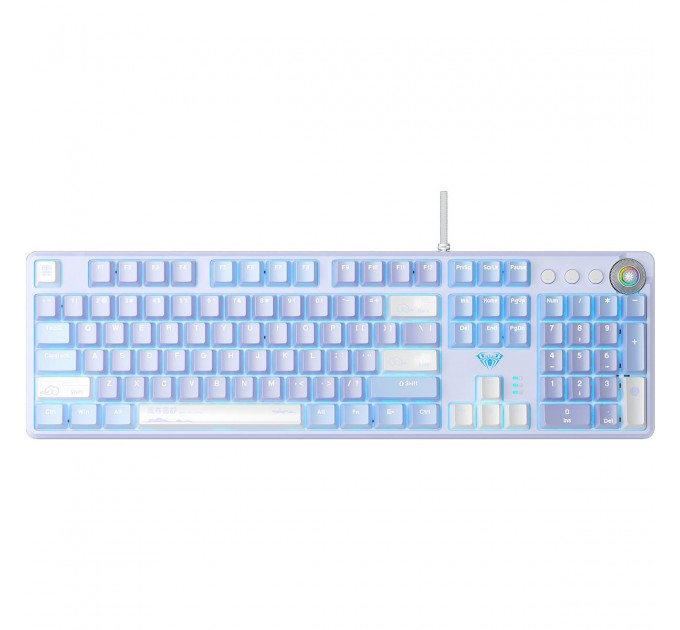Aula Клавіатура Aula Mechanical F2088 PRO White/Violet, plus 9 Purple keys KRGD blue (6948391234915)