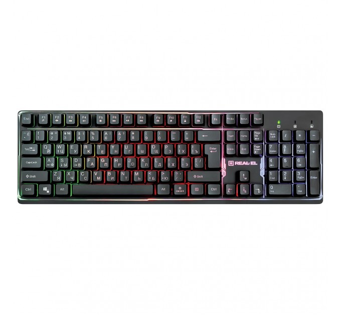 REAL-EL Клавіатура REAL-EL Comfort 7011 Backlit Ukr Black