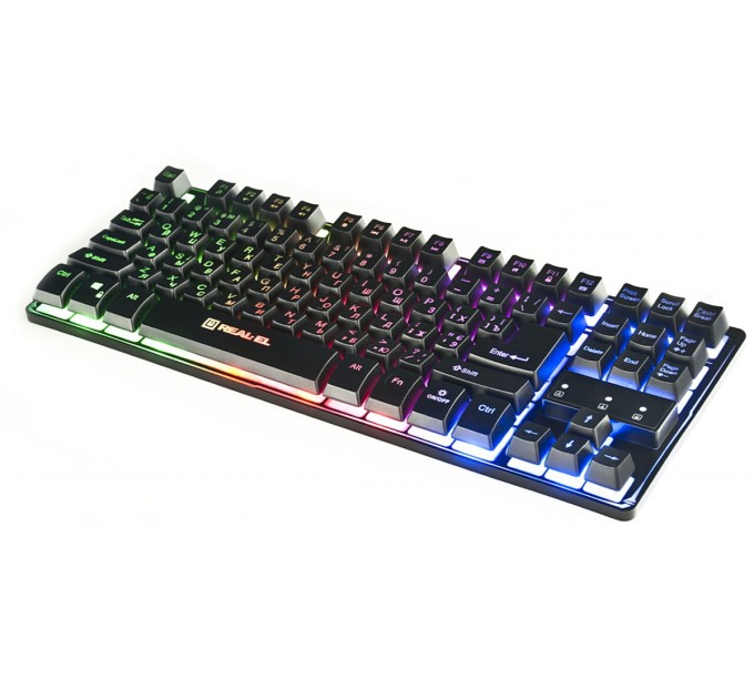 REAL-EL Клавіатура REAL-EL Gaming 8710 TKL Backlit Ukr Black