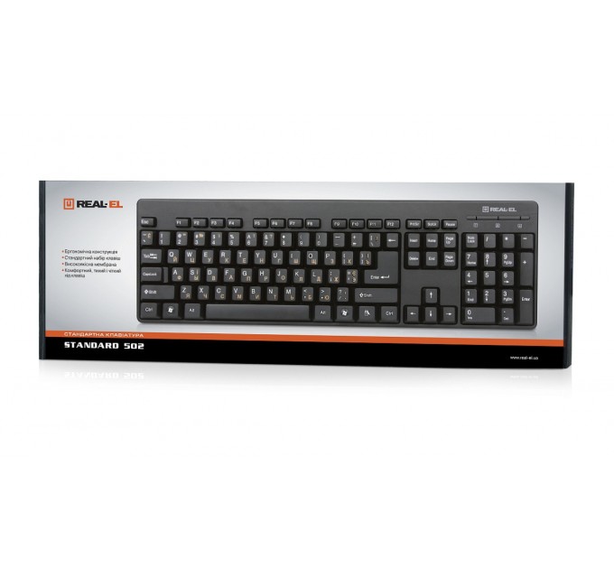 REAL-EL Клавиатура REAL-EL Standard 502 Ukr Black