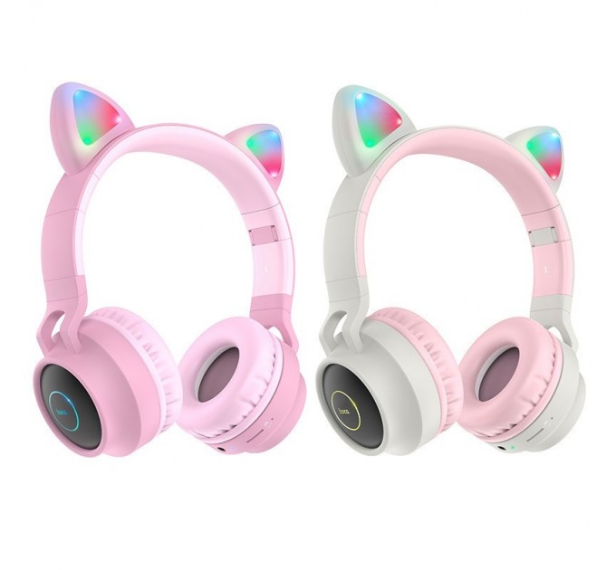 HOCO Bluetooth-гарнитура Hoco W27 Cat Ear Grey/Pink (W27GP)