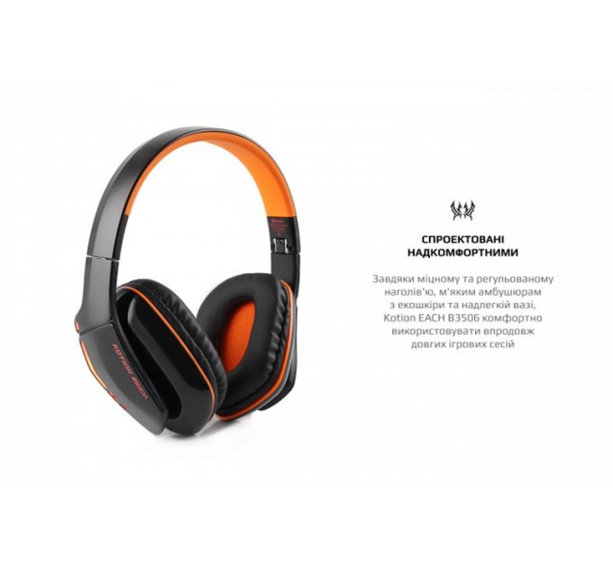 Kotion Bluetooth-гарнитура Kotion EACH B3506 Black/Orange (ktb3506bt)
