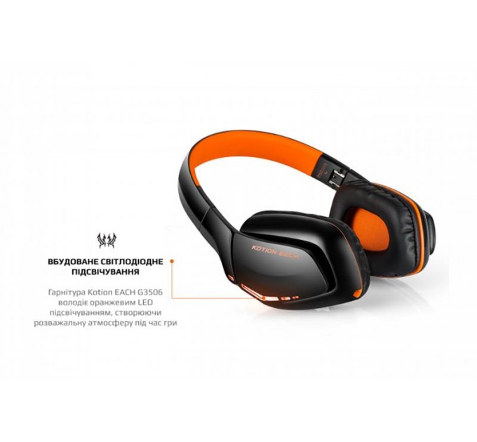Kotion Bluetooth-гарнитура Kotion EACH B3506 Black/Orange (ktb3506bt)