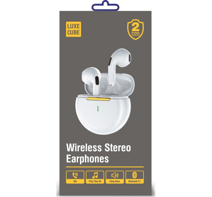 Luxe Cube Bluetooth-гарнитура Luxe Cube PRO 6 White (4826668690034)