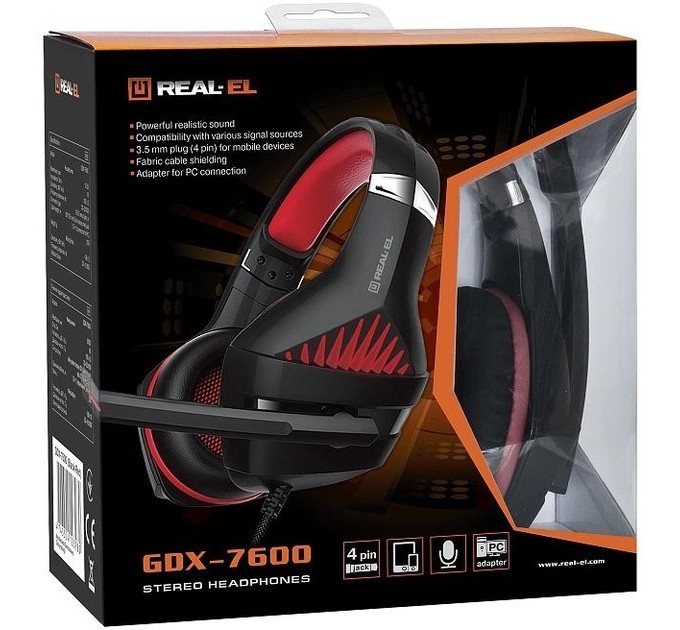 REAL-EL Гарнітура REAL-EL GDX-7600 Black/Red