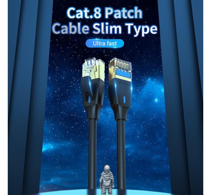 Vention Патч-корд Vention CAT 8 SFTP Ethernet Slim Type, 3 m, Black (IKIBI)