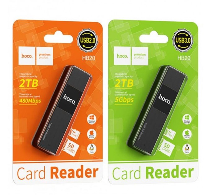 HOCO Кардридер USB3.0 Hoco HB20 Black (HB20U3)