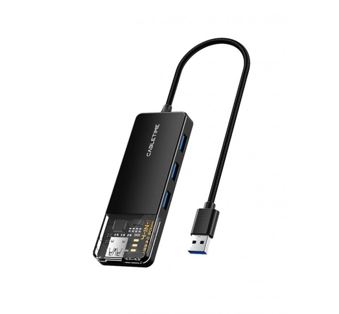 Cabletime Концентратор Cabletime USB - 4 Port USB 3.0, 5Gbps, 0.15 m (CB01B)