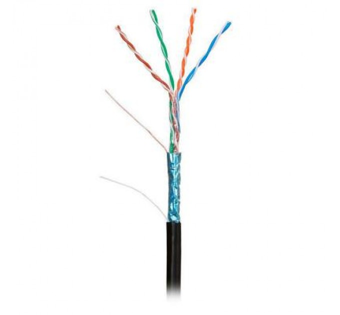 Kingda Кабель мережевий Kingda FTP 305м, cat 5e, CU, 4 pairs, 24AWG, PE, outside, black (KDFT8014)