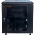 GEAR Шафа настінна GEAR 12U 19'' 600x600x600 мм, + полка 19", black (GWMSN-12U-600-600)