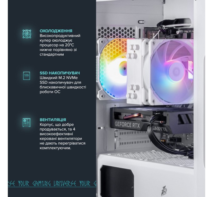 Персональный компьютер ASGARD (I124F.16.S10.26S.1044); Intel Core i5-12400F (2.5 - 4.4 ГГц) / ОЗУ 16 ГБ / SSD 1 ТБ / NVIDIA GeForce RTX 4060 8 ГБ / без ОП / LAN / Wi-Fi / Bluetooth / Ubuntu / белый