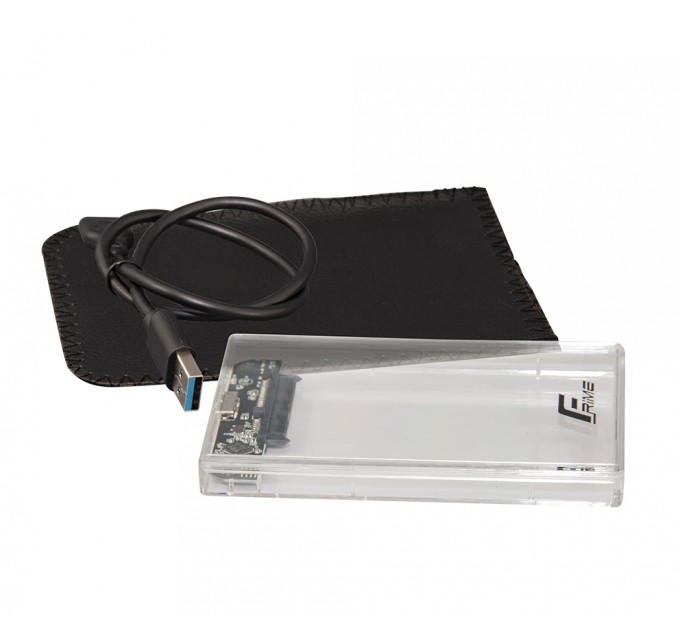 Frime Внешний карман Frime SATA HDD/SSD 2.5", USB 3.0, Plastic, Clear (FHE80.25U30)