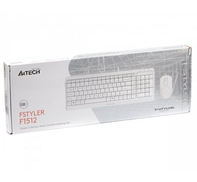 A4Tech Комплект (клавиатура, мышь) A4Tech F1512 White