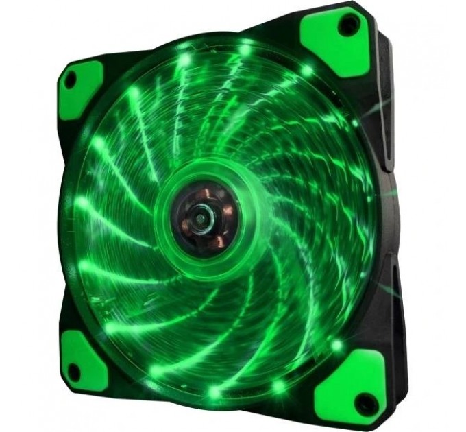 Frime Вентилятор Frime Iris LED Fan 15LED Green (FLF-HB120G15); 120х120х25мм, 3-pin+4-pin