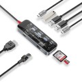 Promate Концентратор USB Type-C Promate TransHub-Go 9 in 1 Grey (transhub-go)