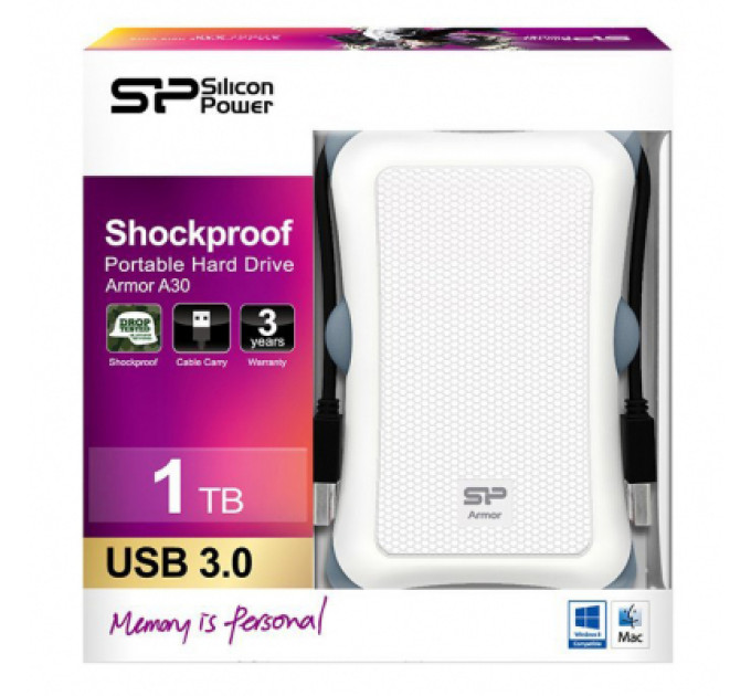 Silicon Power Зовнішній жорсткий диск 2.5" 1TB Silicon Power (SP010TBPHDA30S3W)