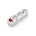 Electrum Розетковий блок Electrum 3 гнізда із заземленням та вимикачем C-SM-1779