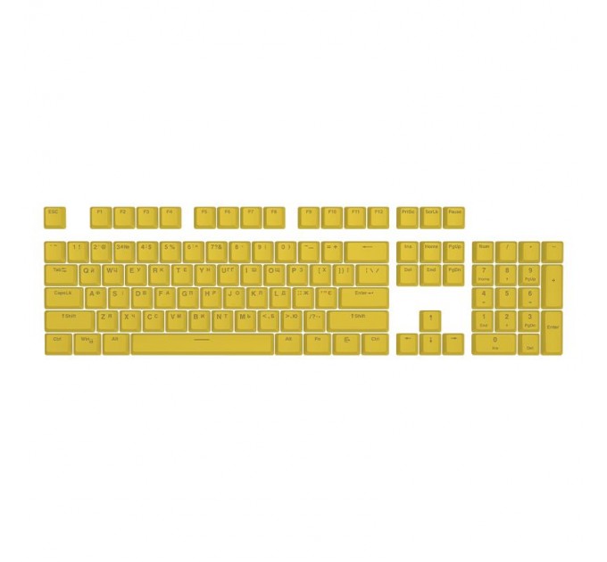 Hator Набір кейкапів Hator PBT UKR/ENG/ru Yellow (HTS-139)