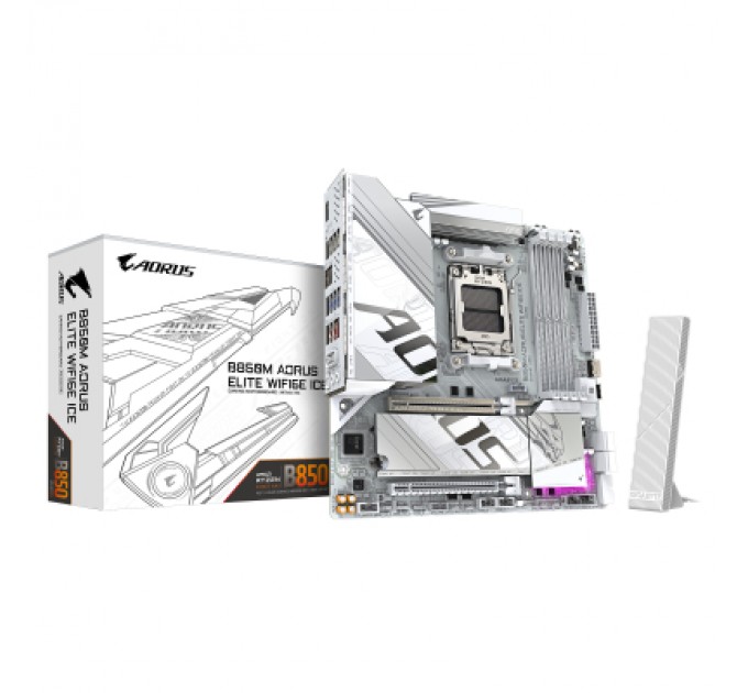 GIGABYTE Материнська плата GIGABYTE B850M A ELT WF6E ICE (B850M AORUS ELITE WIFI6E ICE)