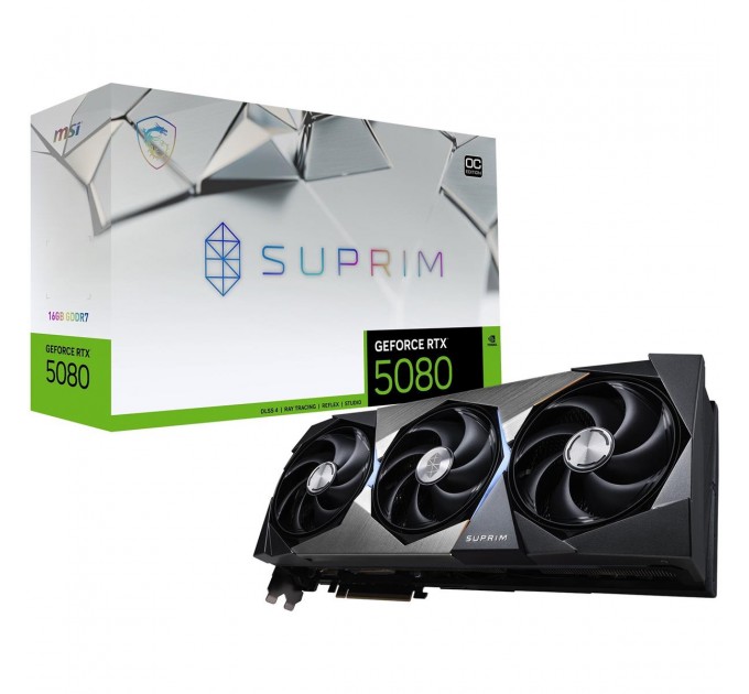 MSI Відеокарта GF RTX 5080 16GB GDDR7 Suprim SOC MSI (GeForce RTX 5080 16G SUPRIM SOC)
