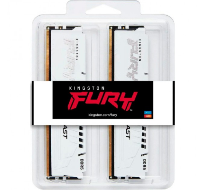 Kingston Fury (ex.HyperX) Модуль пам'яті для комп'ютера DDR5 32GB (2x16GB) 6800 MHz Beast White Kingston Fury (ex.HyperX) (KF568C34BWK2-32)