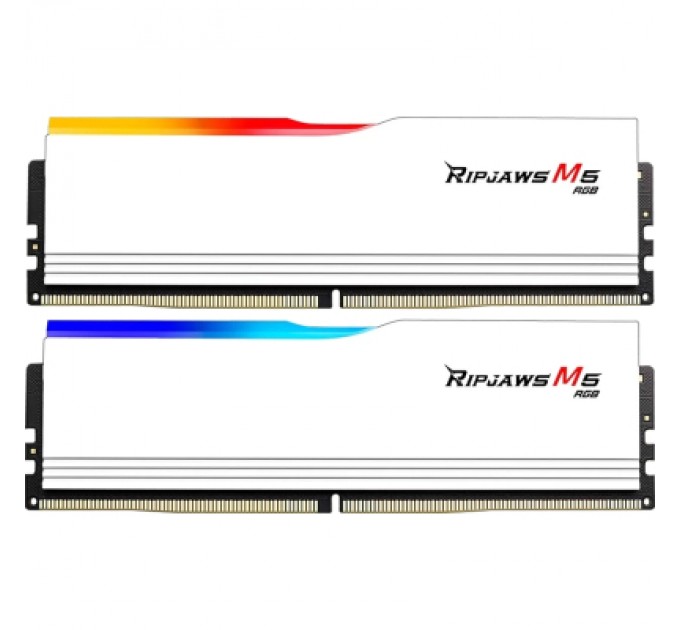 G.Skill Модуль пам'яті для комп'ютера DDR5 64GB (2x32GB) 6000 MHz Ripjaws M5 RGB Matte White G.Skill (F5-6000J3040G32GX2-RM5RW)