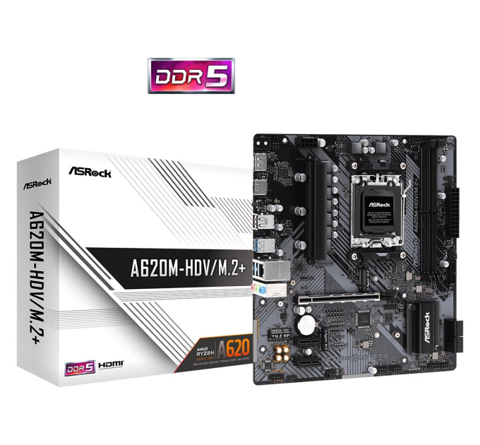 ASRock Материнська плата ASRock A620M-HDV/M.2+ Socket AM5