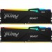 Kingston Fury (ex.HyperX) Модуль пам'яті для комп'ютера DDR5 64GB (2x32GB) 6400 MHz Beast RGB XMP Kingston Fury (ex.HyperX) (KF564C32BBAK2-64)