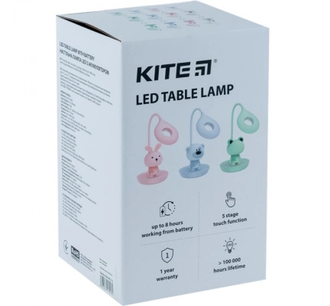 Kite Настільна лампа Kite Bear LED з акумулятором, рожева (K24-492-2-2)