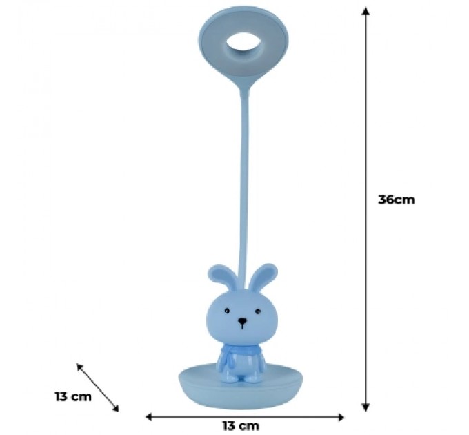 Kite Настільна лампа Kite Bunny LED з акумулятором, блакитна (K24-492-1-3)