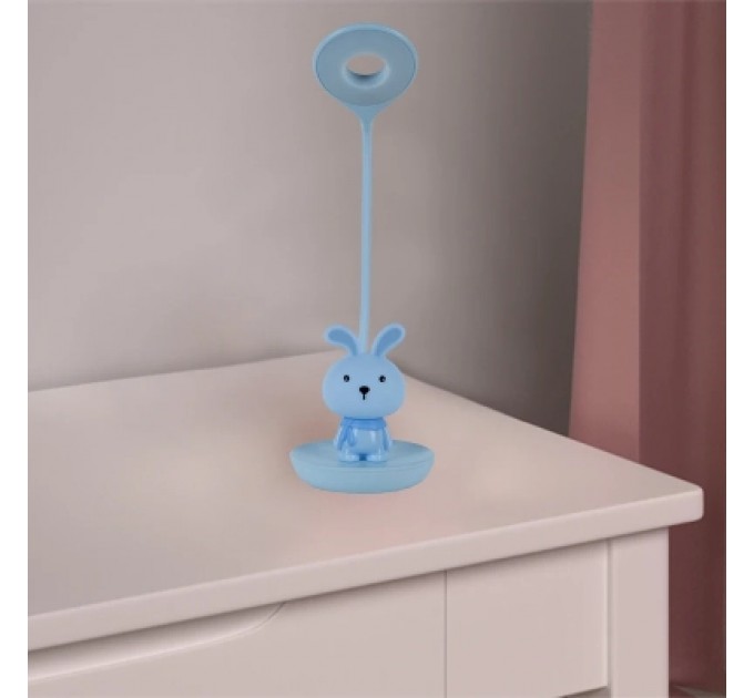 Kite Настільна лампа Kite Bunny LED з акумулятором, блакитна (K24-492-1-3)