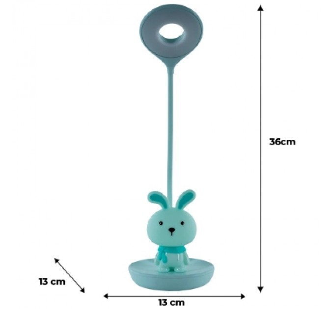 Kite Настільна лампа Kite Bunny LED з акумулятором, зелена (K24-492-1-4)