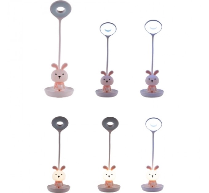 Kite Настільна лампа Kite Bunny LED з акумулятором, рожева (K24-492-1-2)