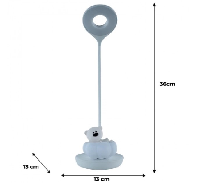 Kite Настільна лампа Kite Cloudy Bear LED з акумулятором, рожева (K24-493-2-2)