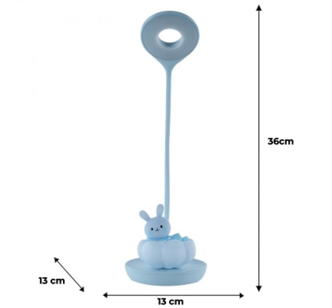 Kite Настільна лампа Kite Cloudy Bunny LED з акумулятором, блакитна (K24-493-1-3)