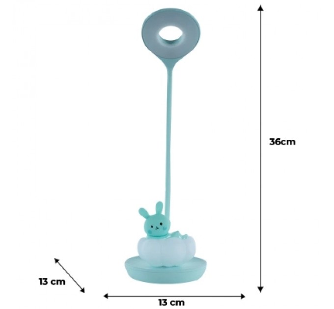 Kite Настільна лампа Kite Cloudy Bunny LED з акумулятором, зелена (K24-493-1-4)