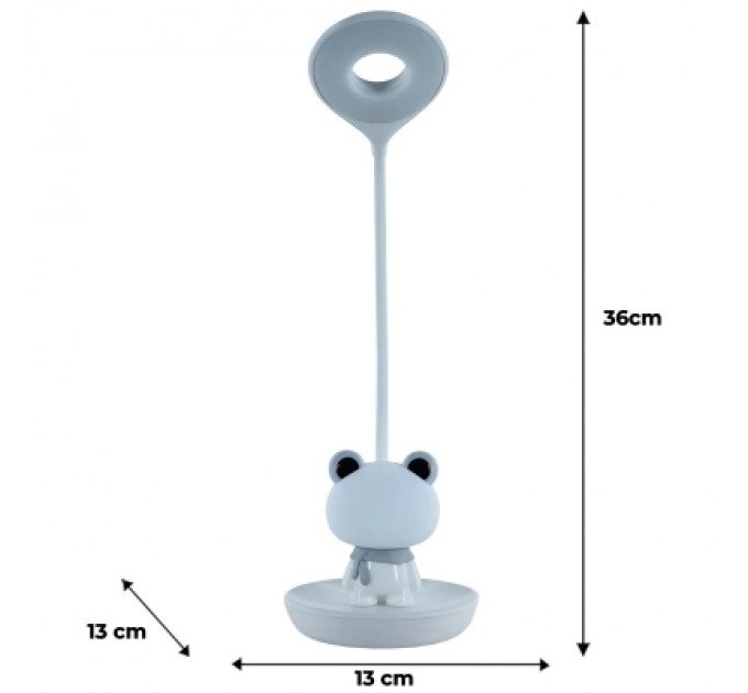 Kite Настільна лампа Kite Froggy LED з акумулятором, біла (K24-492-3-1)