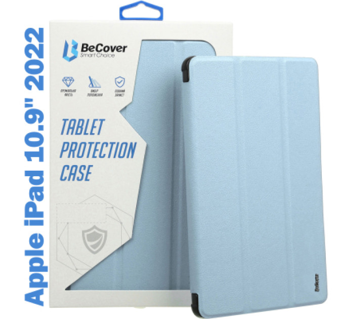 BeCover Чохол до планшета BeCover Tri Fold Soft TPU Silicone Apple iPad 10.9" 2022 Light Blue (708522)