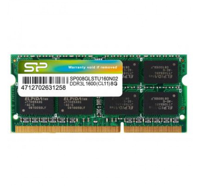 Модуль пам'яті для ноутбука SoDIMM DDR3L 8GB 1600 MHz Silicon Power (SP008GLSTU160N02)