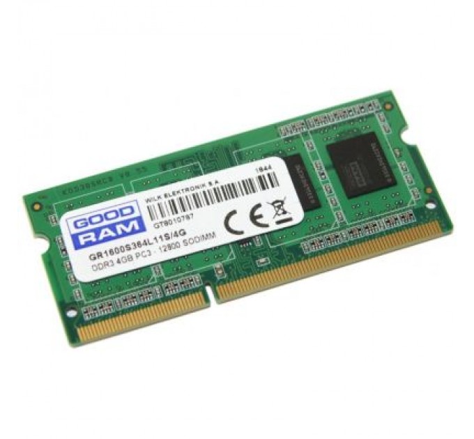 Модуль пам'яті для ноутбука SoDIMM DDR3 4GB 1600 MHz Goodram (GR1600S364L11S/4G)