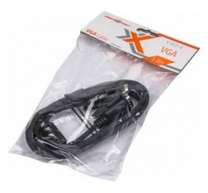 Кабель мультимедійний VGA 1.8m Maxxter (V-VGA-6)