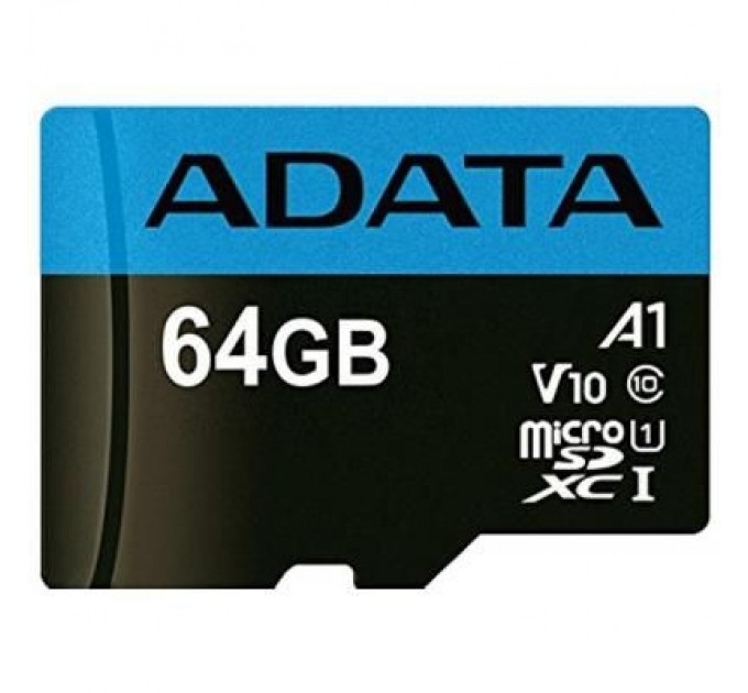 ADATA Карта пам'яті ADATA 64GB microSD class 10 UHS-I A1 Premier (AUSDX64GUICL10A1-RA1)