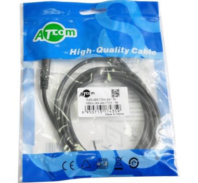 Atcom Кабель мультимедійний Jack 3.5mm male/Jack 3.5mm male 1.8m Atcom (17435)